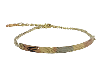 Gold Plated Three Color Charm Fashion Bangle Bracelet